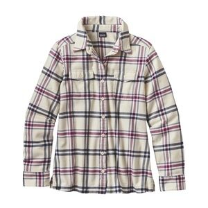 Patagonia Fjord Organic Cotton Long Sleeve flannel women size Large 12